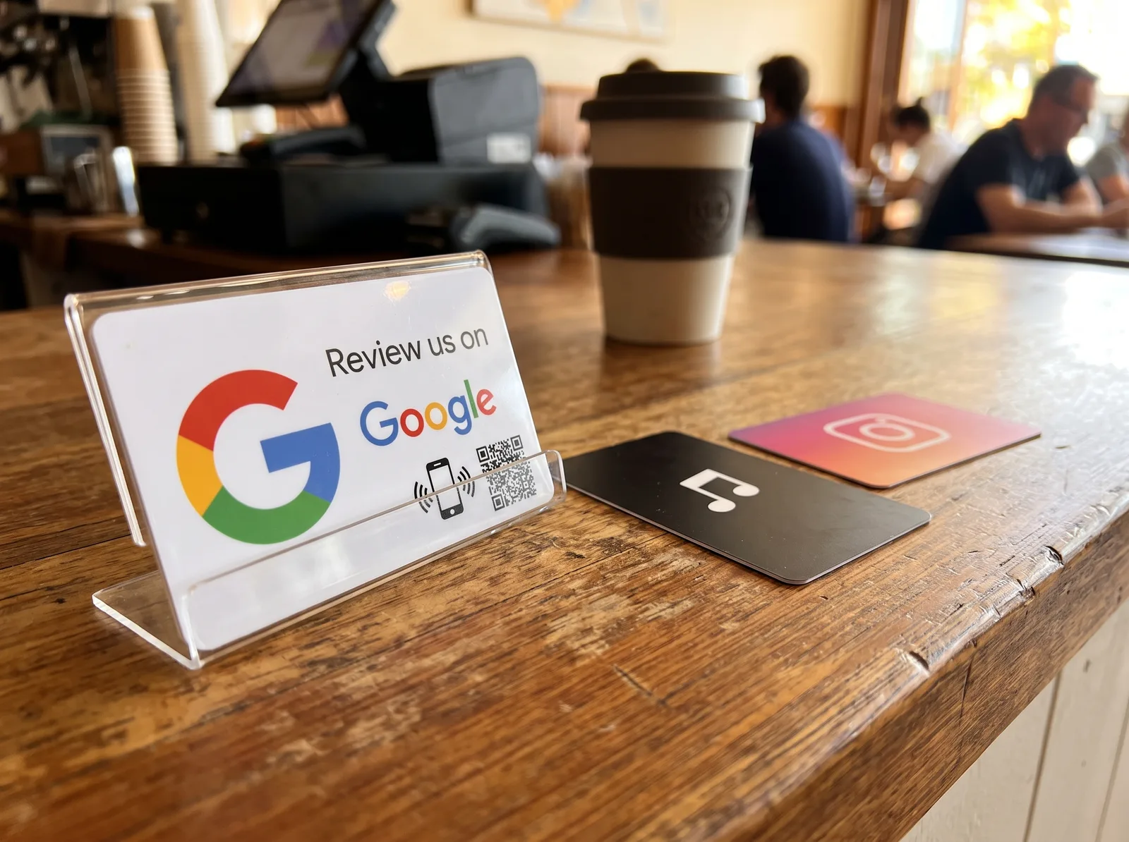 Review Brick tap-to-review cards for Google, social and menus